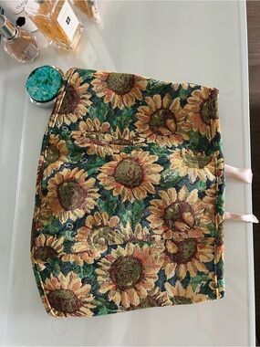 Sunflower Jacquard Corset Top - Floral Green & Yellow